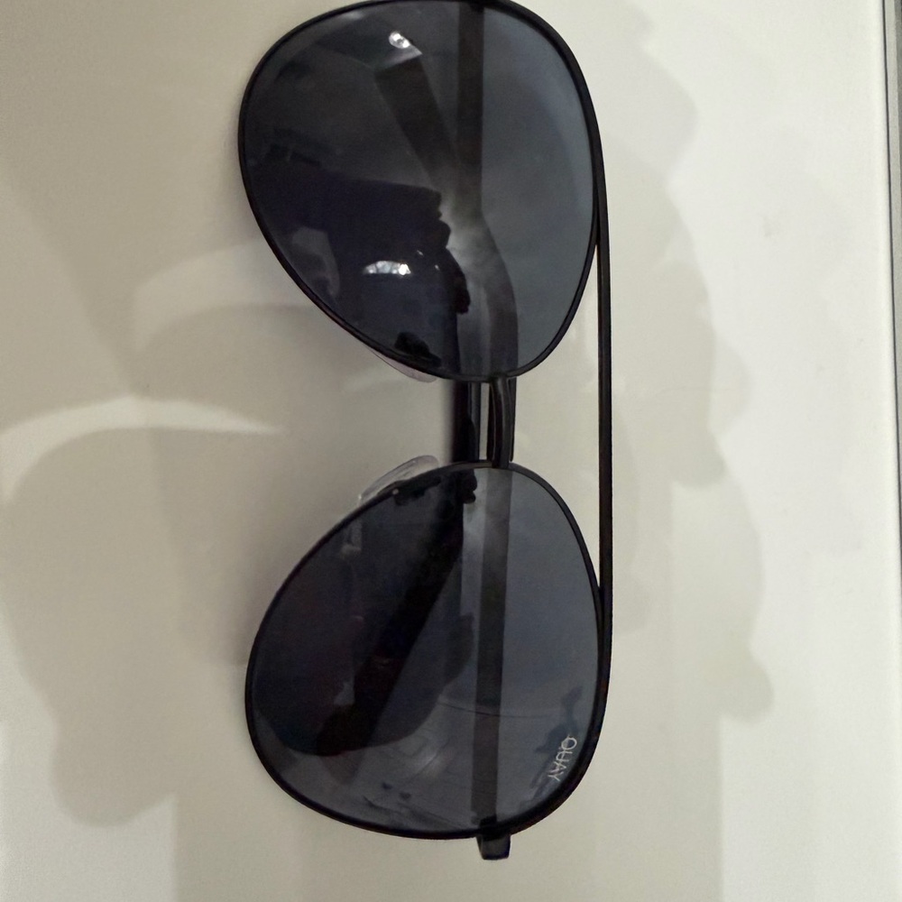 Quay Vivienne Black Aviator Sunglasses